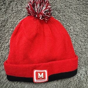 Under Armour Red and Black Knit Beanie